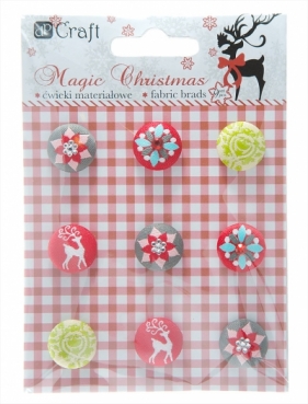 Ćwieki materiałowe 9szt.magic christmas MCH0001