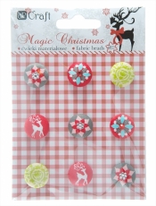 Ćwieki materiałowe 9szt.magic christmas MCH0001