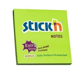 Notes samoprzylepny extra sticky zielony neon 90 kart. - Stick'n