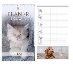 Kalendarz, planer rodzinny 25 x 43 - Zwierzaki