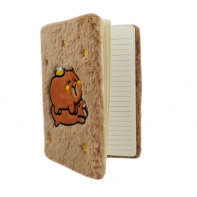 Pluszowy notes A5, 80 kartek - Kapibara, brązowy