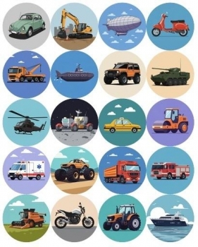 Naklejki motywacyjne środki transportu 25mm