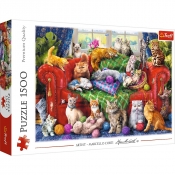 Trefl, Puzzle 1500: Kociaki na sofie (26198)