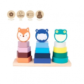 Milan, Drewniana zabawka edukacyjna do układania - "Wieża zwierząt"