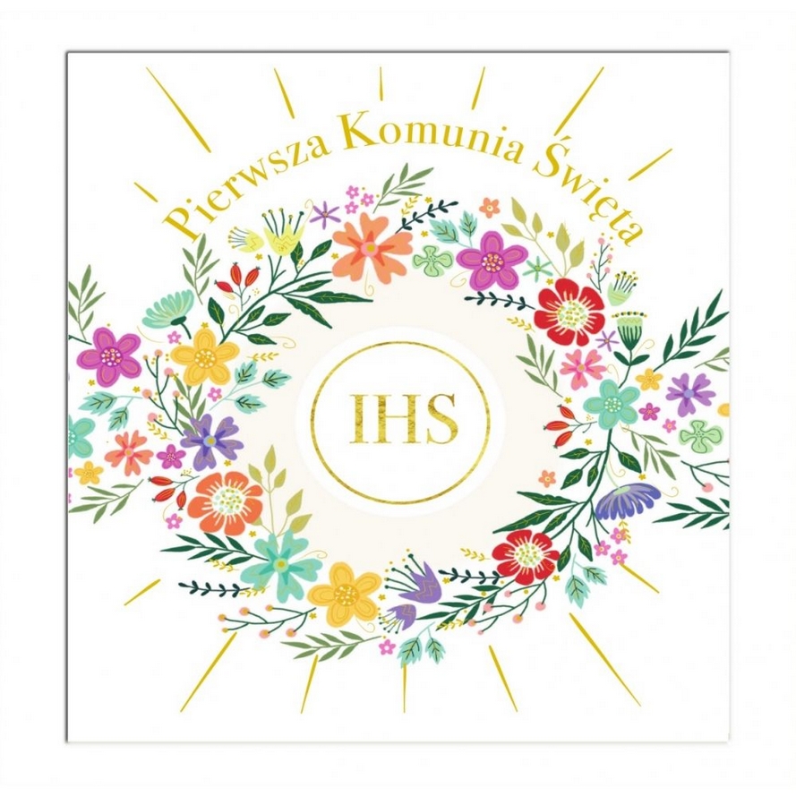 Karnet KW Komunia. Wianek