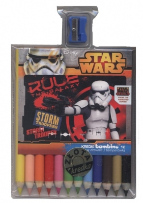 Kredki Bambino w oprawie drewnianej 12 kolorów + temperówka Star Wars