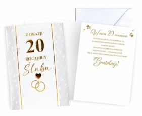 Karnet Rocznica ślubu 20