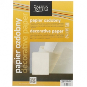 Papier ozdobny (wizytówkowy) Galeria Papieru prążki kremowy A4 - kremowa 120 g (206602)