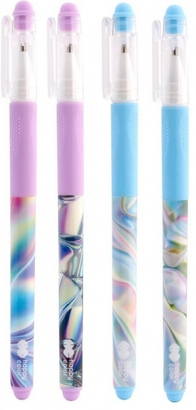 Długopis wymaz. z gripem nieb (40szt) HAPPY COLOR