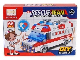 Klocki plastikowe Adar zestaw 68 klocków (ambulans ze światłem i dźwiękiem) (491984)