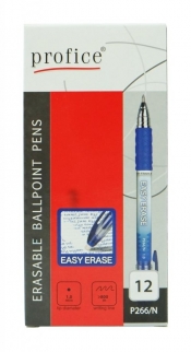 Długopis Profice z gumką do wymazywania niebieski 12 sztuk.