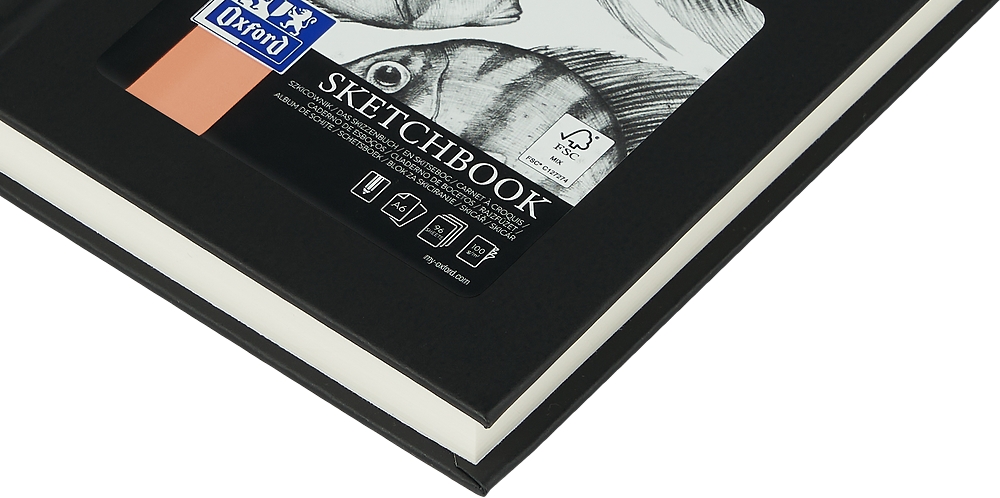 Szkicownik Oxford Sketchbook Artistic A6/96k szyty - czarny