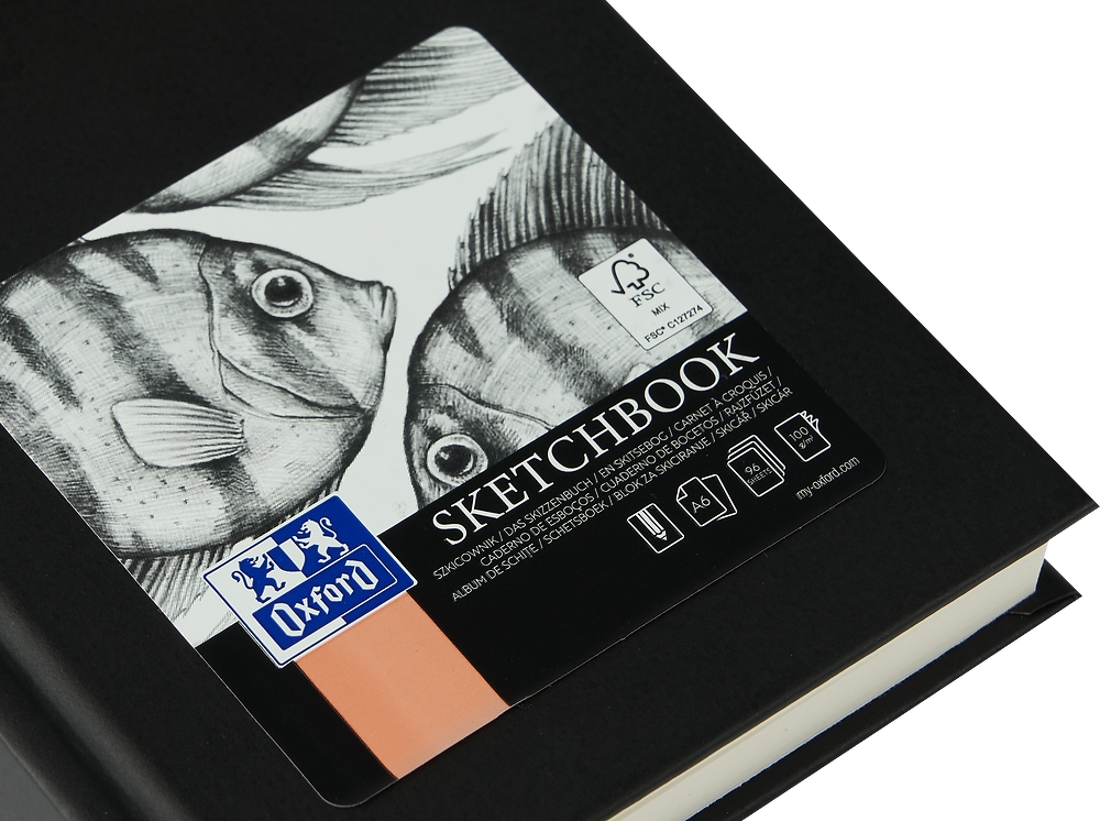 Szkicownik Oxford Sketchbook Artistic A6/96k szyty - czarny