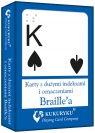  Karty do gry niebieskie z dużymi indeksami i znakami Braile\'a