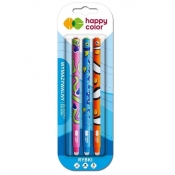 Długopisy usuwalne Happy Color Rybki 0.5mm, 3 szt. - niebieski