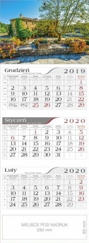 Kalendarz 2020 Trójdzielny Prowansja CRUX