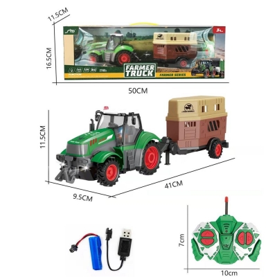 Traktor R/C z przyczepą do przewożenia koni