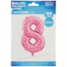 Balon foliowy Godan różowy cyfra 8 26 cali 26cal (hs-c26r8)