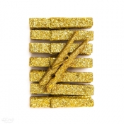 Klamerki brokatowe złote, 8 szt