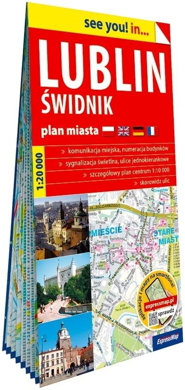 <img src='https://webimage.pl/pics/989/2/d9788383552989.jpg' style='height:440px' /> Lublin, Świdnik - plan miasta 1:20 000
