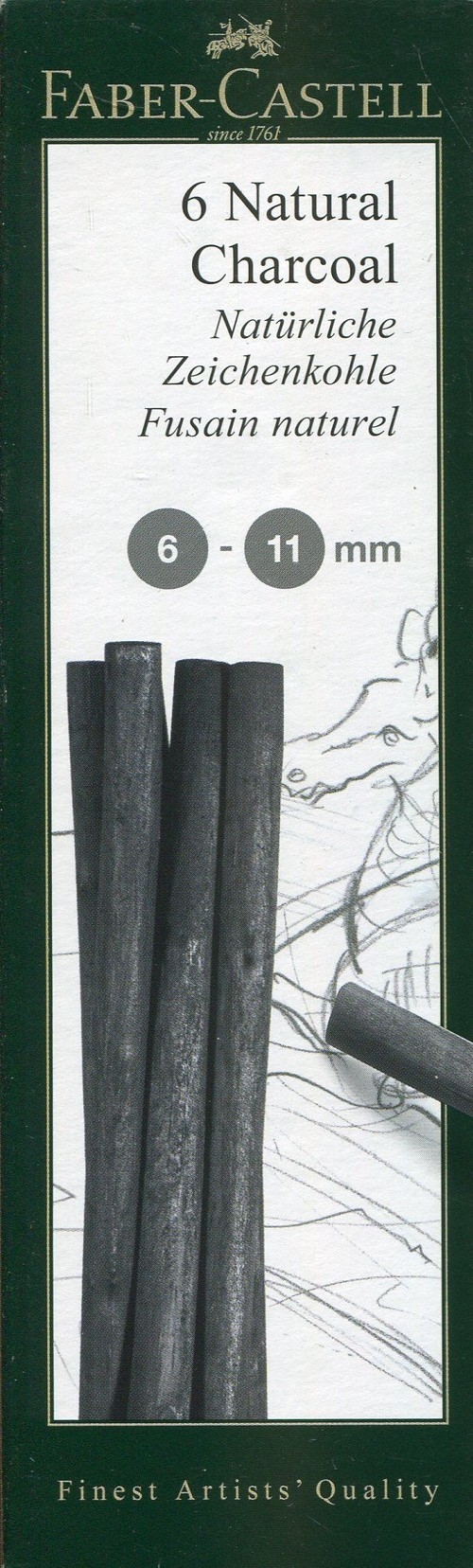 Monochrome Natural Grafit węglowy 6-11 mm - 6 sztuk