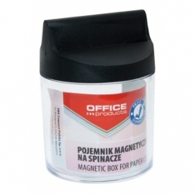 Pojemnik magnetyczny na spinacze Office Products,okrągły, bez spinaczy, transparentny 18184411-99