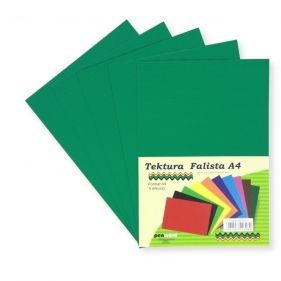 Tektura A4 falista ciemnozielona 5szt