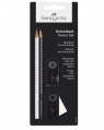 Zestaw Sparkle&Sleeve biały czarny 2 x ołówek temperówka gumka