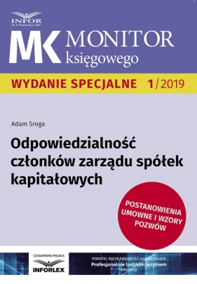 Odpowiedzialność członków zarządu spółek kapitałowych - Adam Sroga