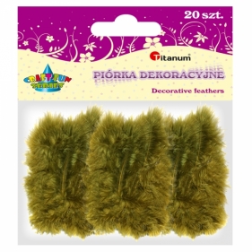Piórka dekoracyjne oliwkowe, 20 sztuk