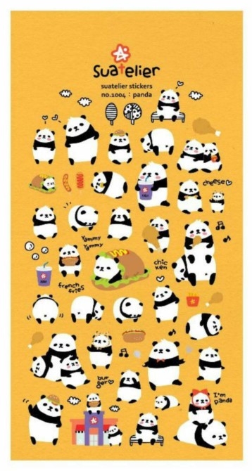 Naklejki ozdobne wypukłe Suatelier - Pandy