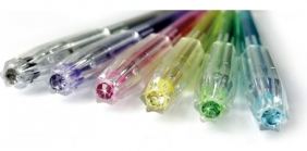 Długopisy diamentowe z brokatem, 6 kolorów (DDB6KA)
