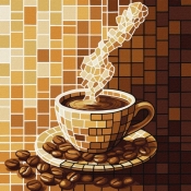 Malowanie po numerach - Witraż. Kawa 30x30cm