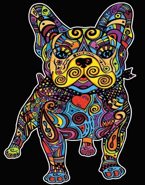 Kolorowanka Welwetowa Colorvelvet 47x35 cm Buldog Francuski