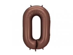 Balon foliowy cyfra 0 86cm mocca