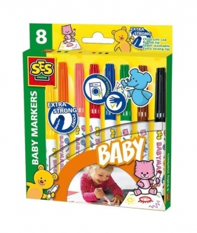 Mazaki do tkanin 8 kolorów baby markers