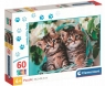 Clementoni, Puzzle SuperColor Maxi 60: Lovely Kitty Twins (26599) Wiek: 4+