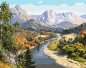 Malowanie po numerach - Jesień w górach 40x50cm