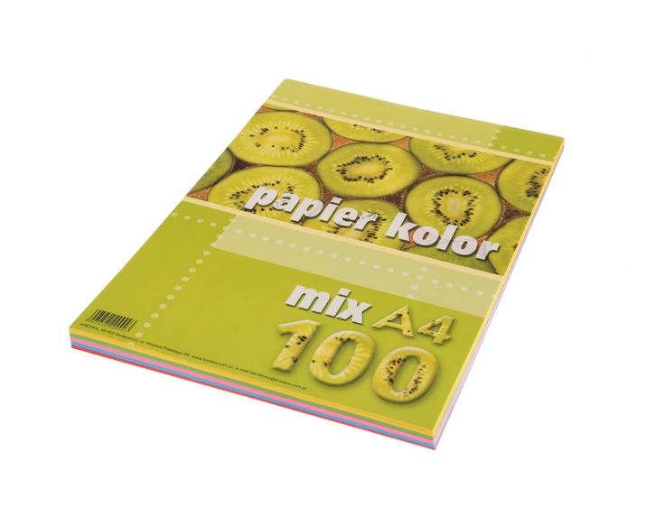 Kreska, papier kolorowy A4, 100 kartek, 80 g/m2, wielokolorowy