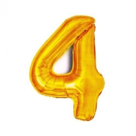 Balon foliowy złota cyfra "4"