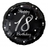 Balon foliowy Happy 18 Birthday czarny 18 cali