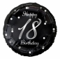 Balon foliowy Happy 18 Birthday czarny 18 cali