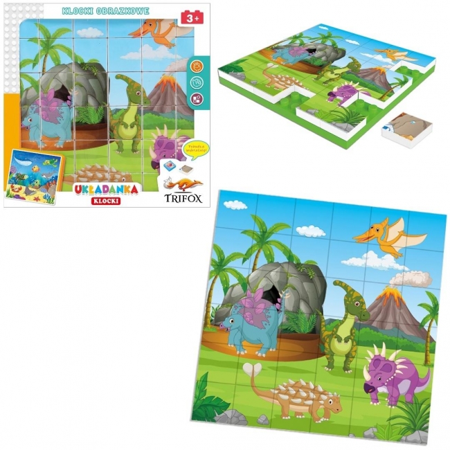 Układanka klocki dinozaury 36el