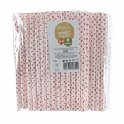 Słomki papierowe jumbo 10mm w kropki 144szt