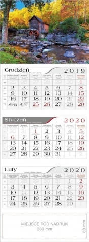 Kalendarz 2020 Trójdzielny Młyn wodny CRUX
