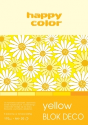 Blok Happy Color Deko A4/20 arkuszy - Yellow (HA 3717 2030-012)