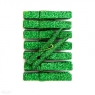 Klamerki brokatowe zielone, 8 szt