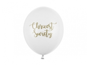 Balony 30cm Chrzest Święty Pastel Pure White 50szt