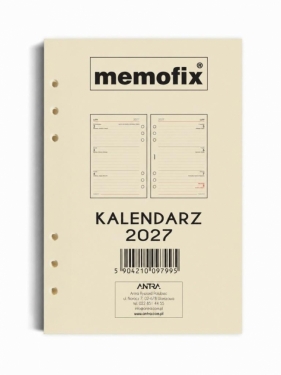 Wkład kalendarzowy 2027 Memofix A5 TDW