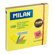 Karteczki samoprzylepne Milan Fluo, 76 x 76 mm w 4 kolorach w osobnych bloczkach, 100k. (4151NE100)